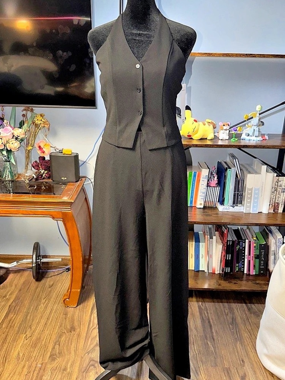 madden girl Halter Neck Vest Jumpsuit in Black, Medium